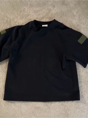 Men's Gosha Rubchinskiy Navy Crewneck Short-Sleeve Sweater,Authentic 100%